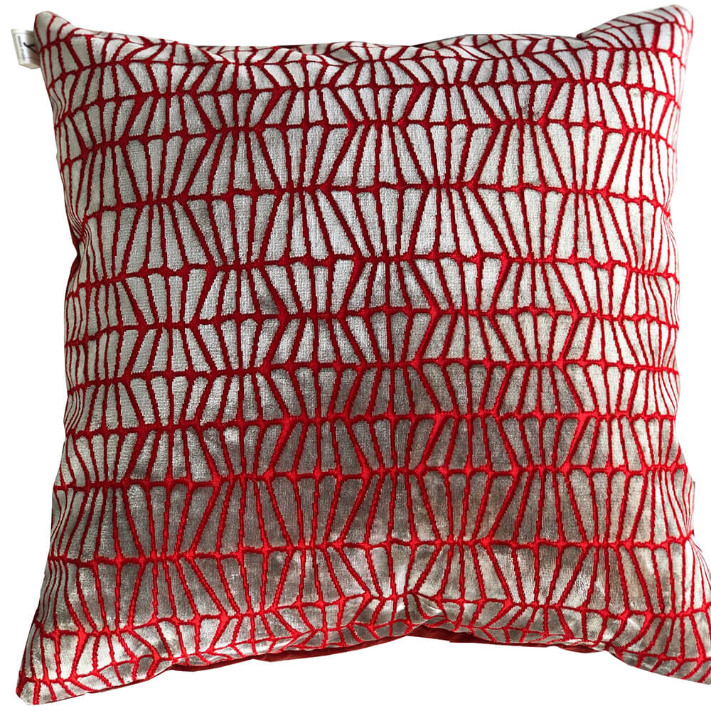 Geometry Fired Grey Decorative Pillow